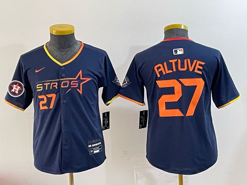Youth 2025 Houston Astros #27 Altuve blue Nike MLB Jersey 0043->san diego padres->MLB Jersey